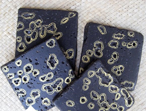 Black & Gold Travertine Tile Handmade Coasters