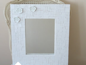 White Mosaic Wall Mirror
