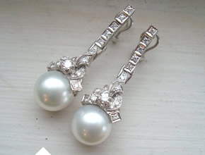 Diamonds & Pearls Antique Style Earrings